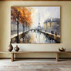 Parisian Autumn Abstract Painting for Romantic Cafes YHT171