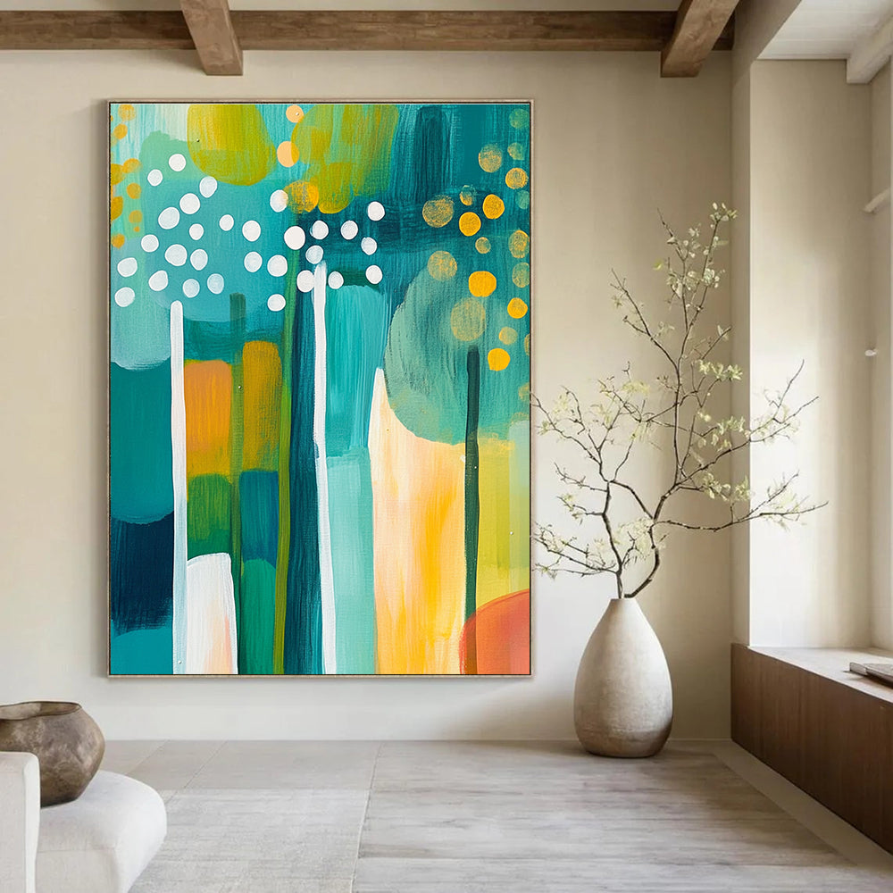 Colorful Abstract Floral Painting for Lively Interiors GAB1470