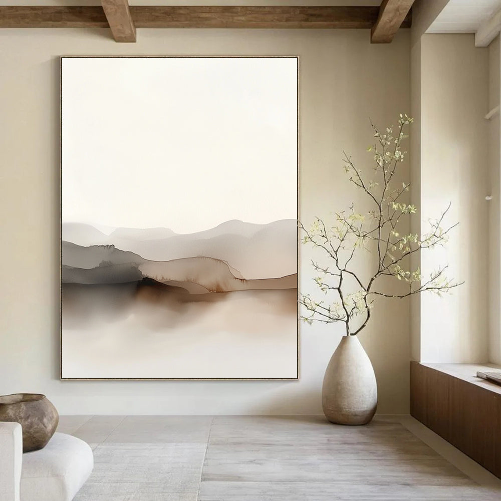 Ink Wash Mountain Scene Ethereal Landscape Abstract Painting GAB0233