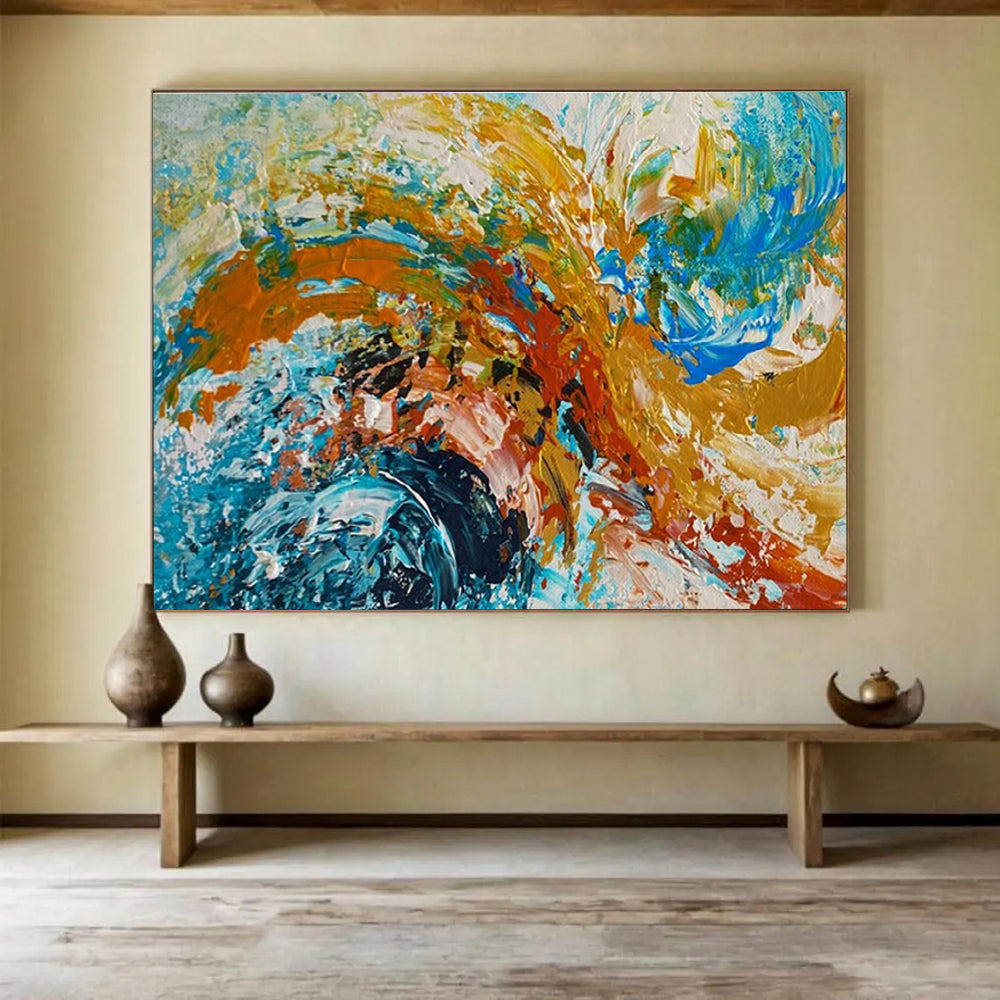 Colorful Abstract Explosion Painting for Vibrant Music Venues YHT359