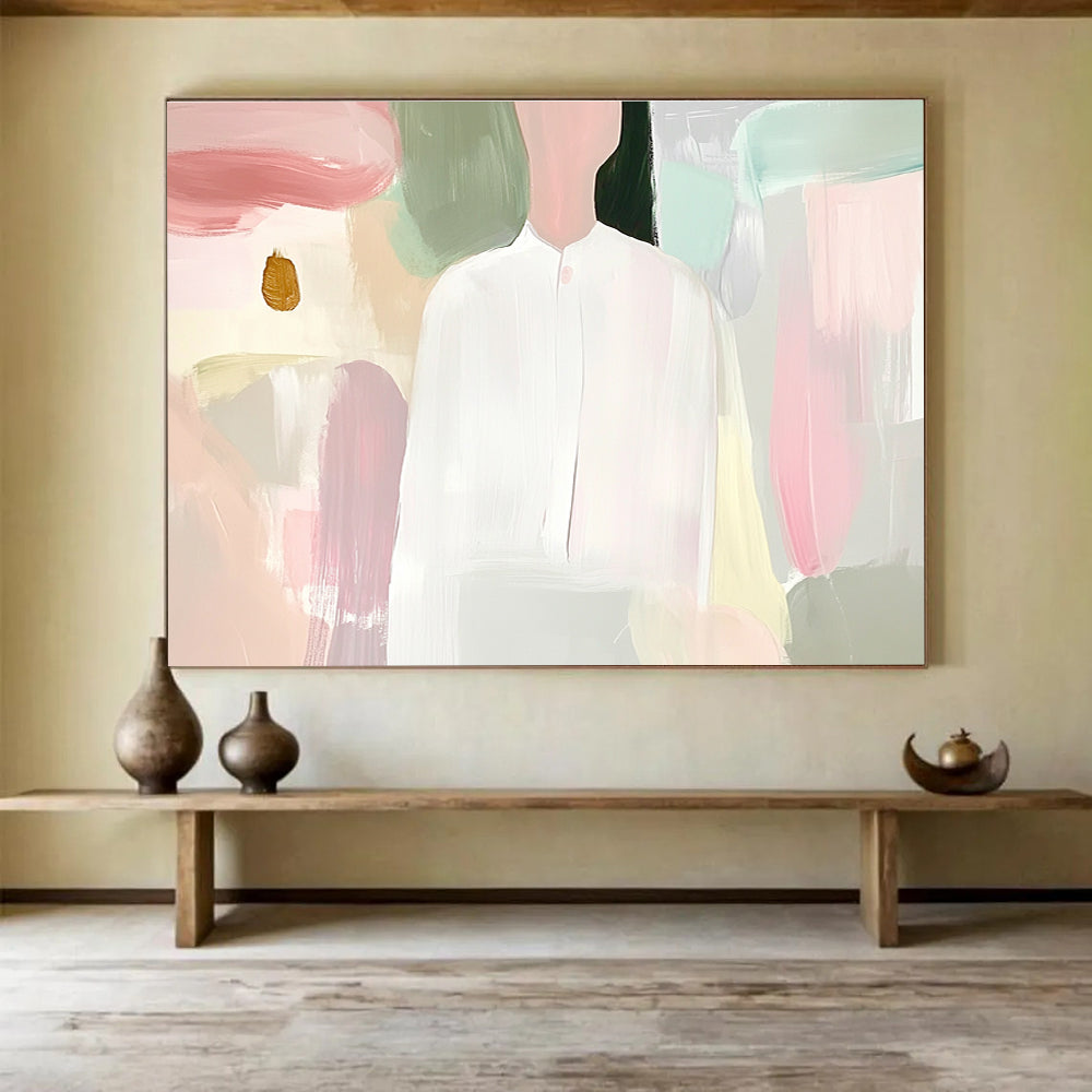 Pastel Figure Portrait with Soft Hues Abstract Painting ABS320