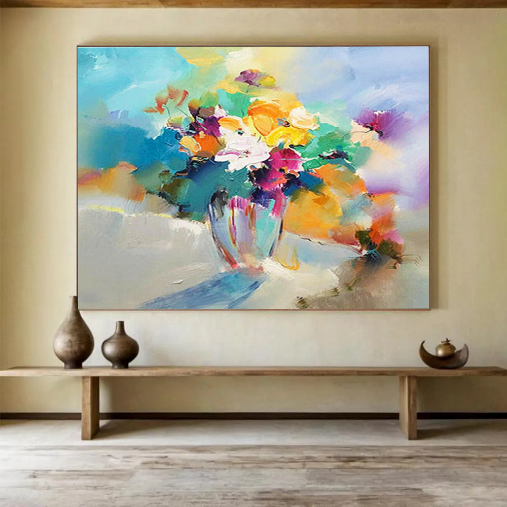Colorful Flower Bouquet Abstract Painting for Vibrant Kitchens YHT191