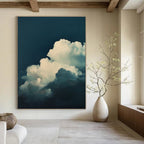 Soft Clouds Abstract Painting for Coastal Bedroom Ceiling Areas HENG015