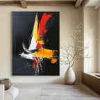 Colorful Sailboat Abstract Painting for Coastal - Themed Restaurants GAB0854