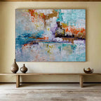 Colorful Abstract Cityscape Painting for Urban Art Galleries YHT368