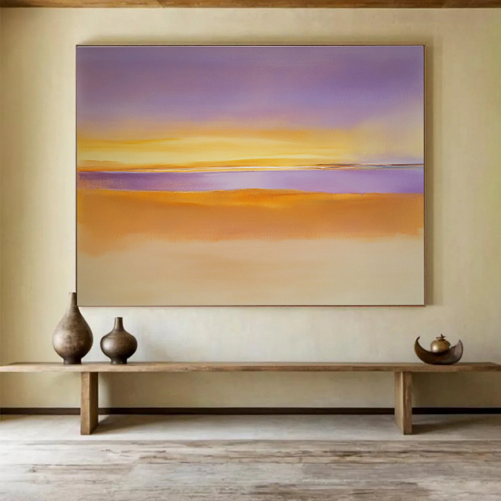 Purple and Orange Gradient Landscape with Soft Horizons Abstract Painting ABS361