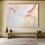 Ethereal Bird Abstract Painting with Delicate Graceful Forms ABS543