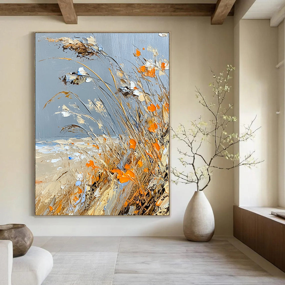 Beachside Grasses Abstract Painting for Coastal - Themed Bars GAB1296