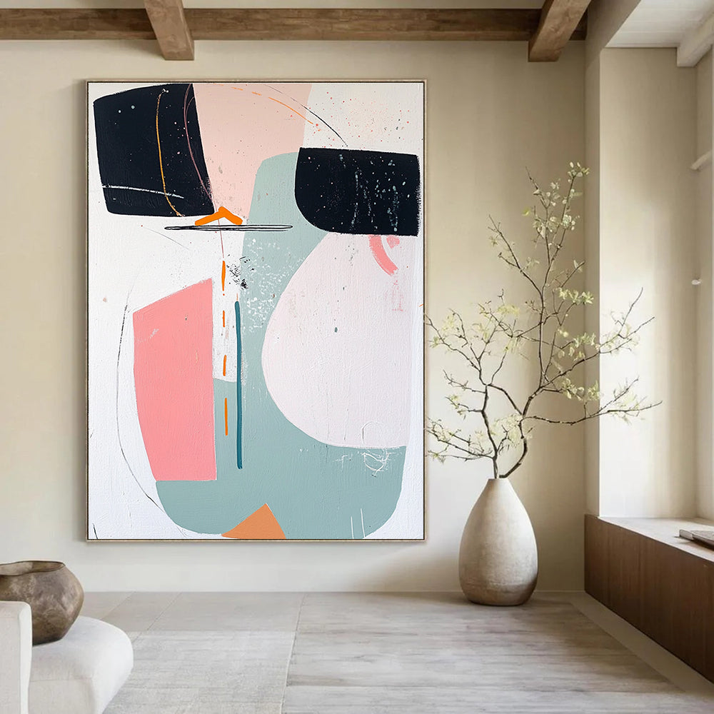 Pastel Geometric Abstract Painting for Charming Boutiques GAB1089