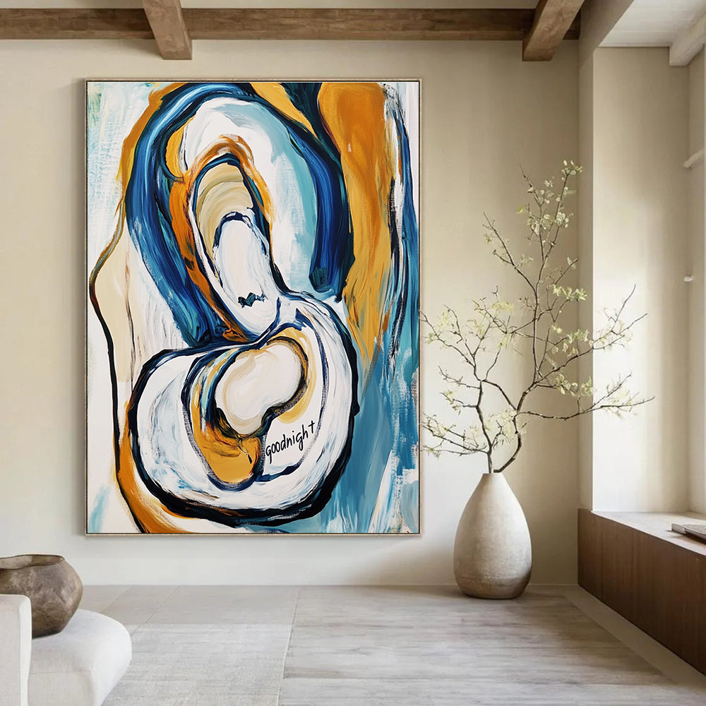 Abstract “Goodnight” Painting for Cozy Bedrooms GAB0744