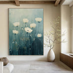 White Flowers in Field Ethereal Abstract Painting GAB0302