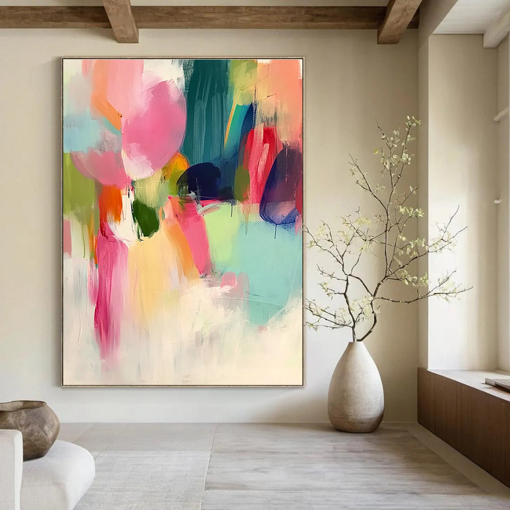 Colorful Soft Abstract Painting for Cozy Living Rooms GAB0840