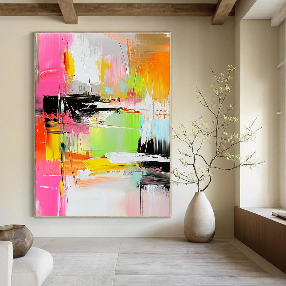 Neon Color - Clash Abstract Painting for Trendy Cafes GAB0888