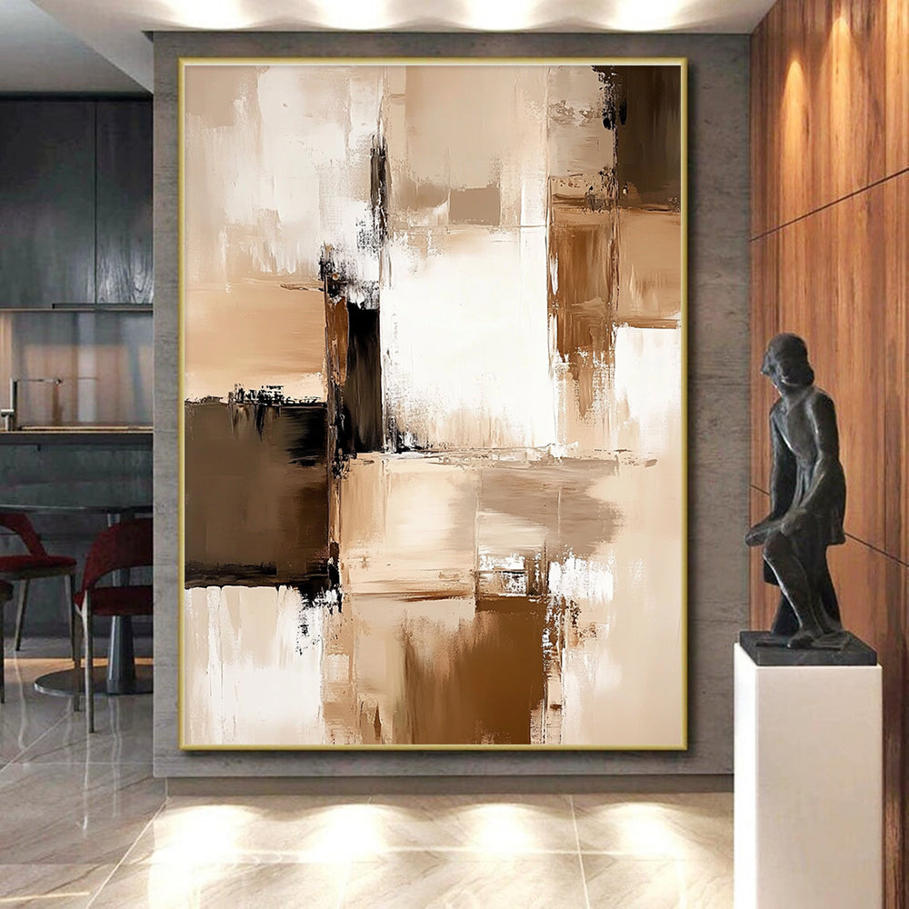 Beige Abstract Composition Painting with Gentle Harmony WINK342