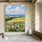 Colorful Field Landscape Expressive Abstract Painting for Countryside Lovers GAB1477