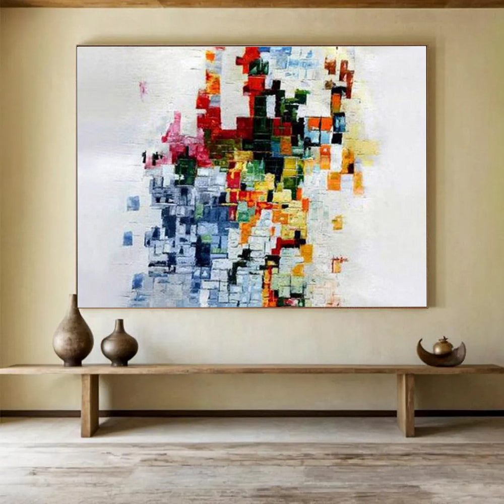 Colorful Mosaic Abstract Painting for Cultural Center Exhibitions YHT288