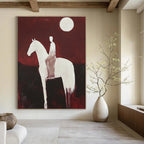 Rider on Horse Abstract Painting for Equestrian - Themed Galleries GAB1047