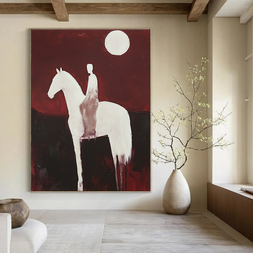Rider on Horse Abstract Painting for Equestrian - Themed Galleries GAB1047