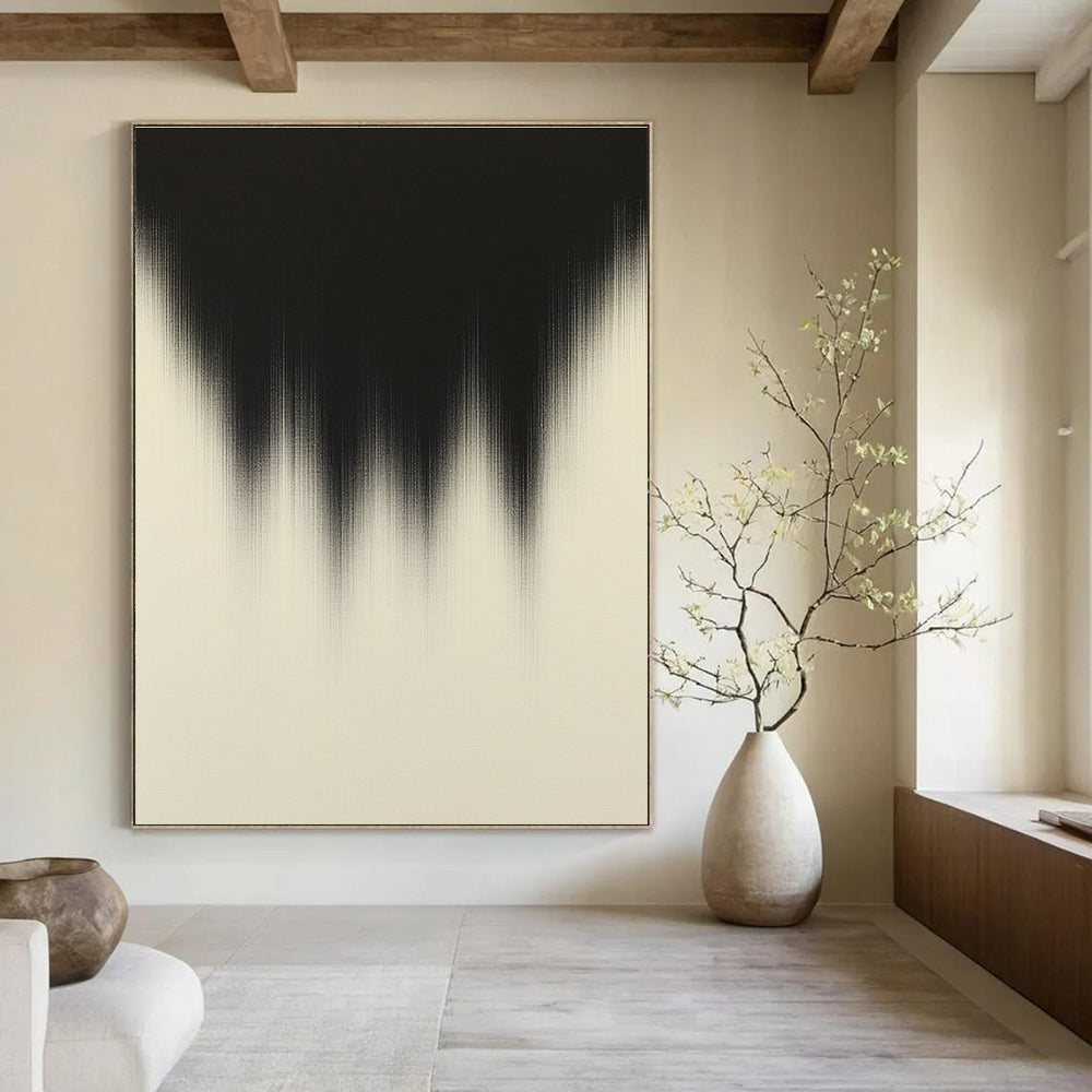 Black and White Gradient Shape Abstract Painting for Modern Art Gallery Installations GAB1368
