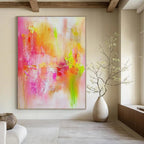 Pink and Green Abstract Painting for Feminine - Inspired Beauty Salons GAB0933