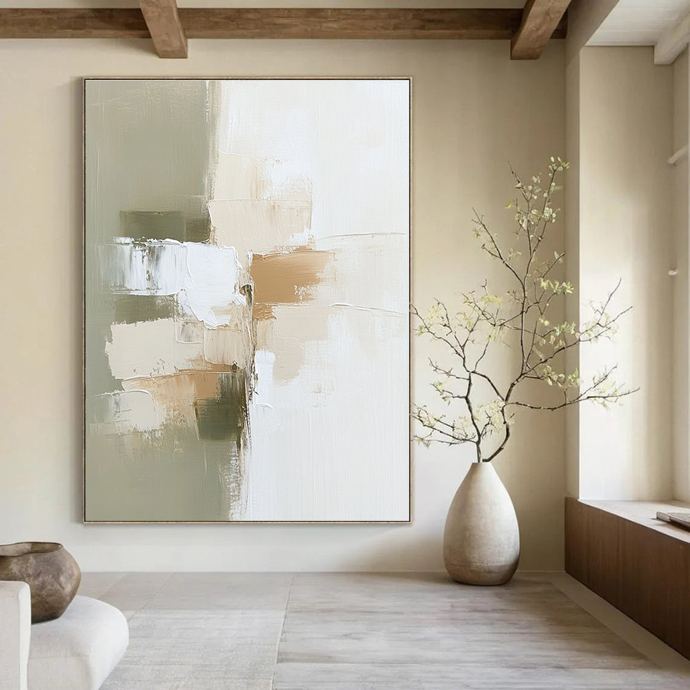 Neutral Tone Abstract Painting for Calm Office Reception Areas GAB0847