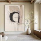 Monochrome Circular Abstract Painting for Minimalist Art Galleries GAB1212