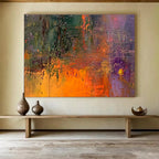 Abstract Urban Reflection Painting with Rich, Colorful Textures ABS516