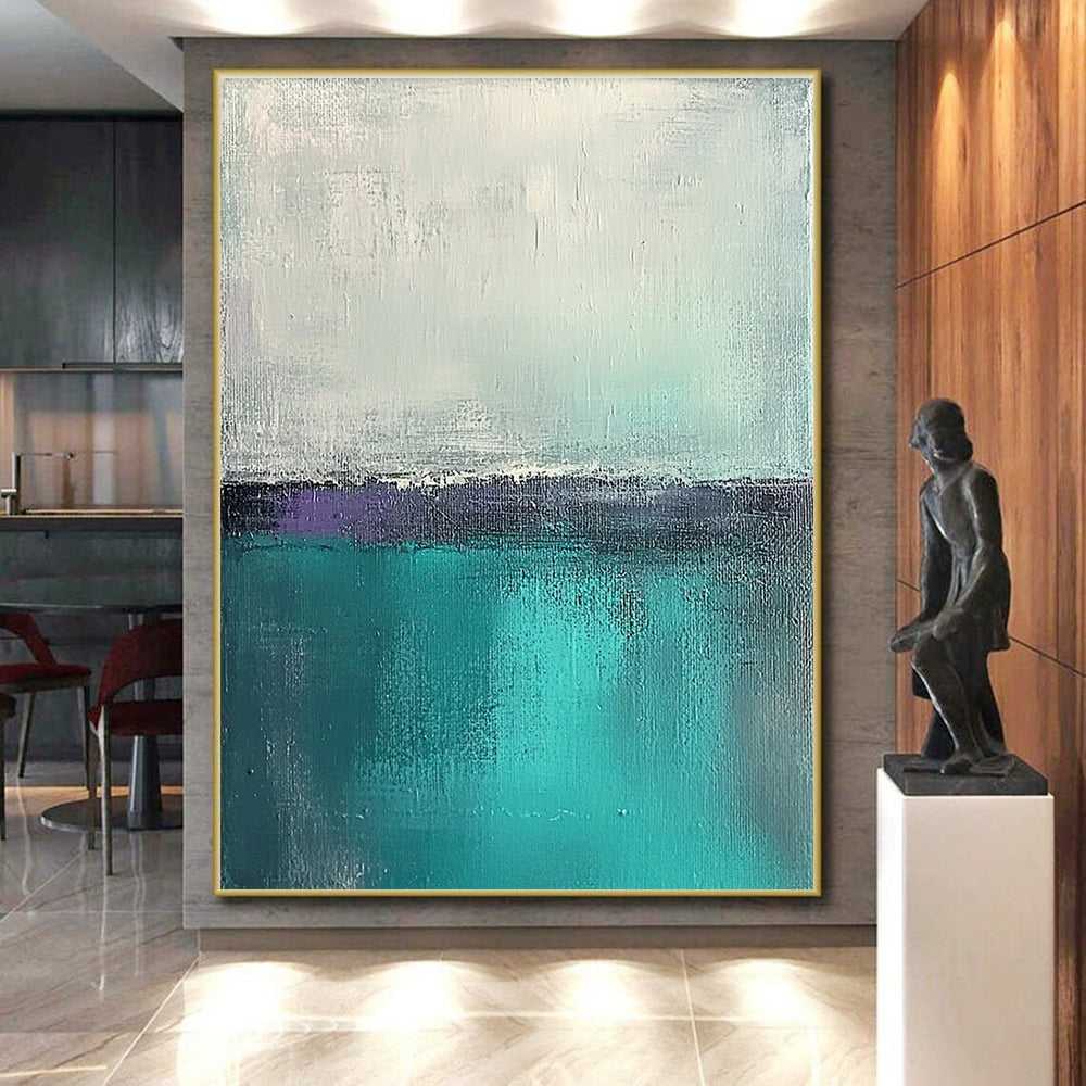 Blue Purple Gray Abstract Painting with Calm Contrast WINK460