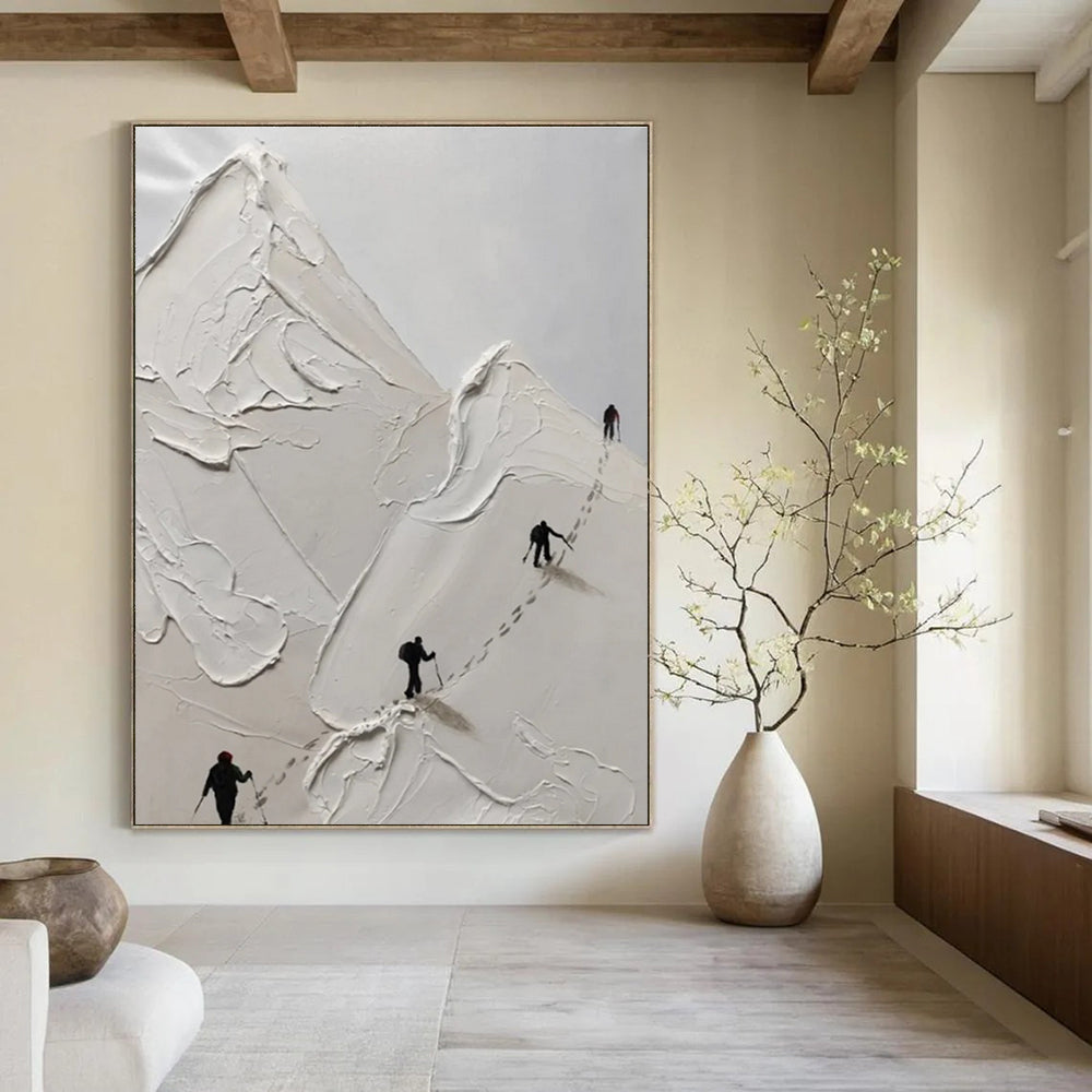 Impasto Mountain Climbers Painting for Adventure - Themed Interiors HENG317