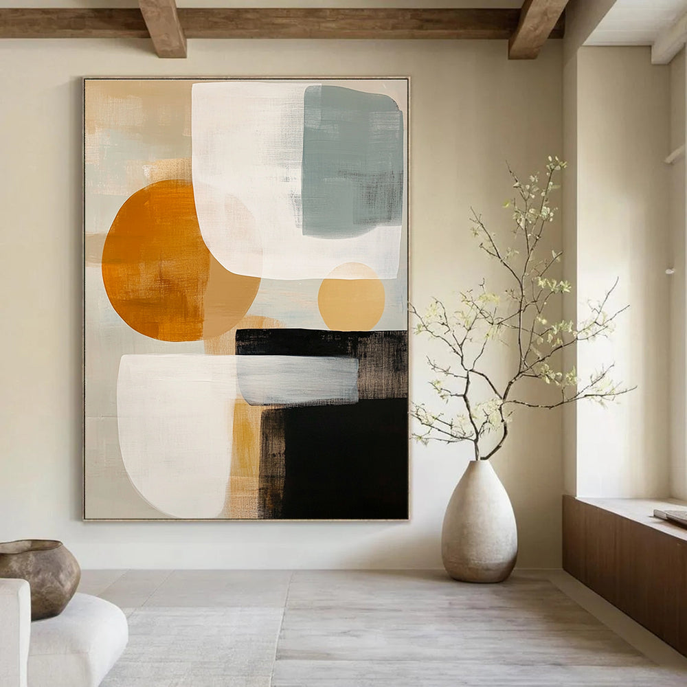 Soft Color Block Abstract Painting for Contemporary Bedroom Retreats GAB1207