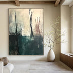 Dark Trees Abstract Painting for Mysterious Studies GAB0748
