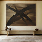 Bronze - Toned Abstract Cross Abstract Painting ABS583
