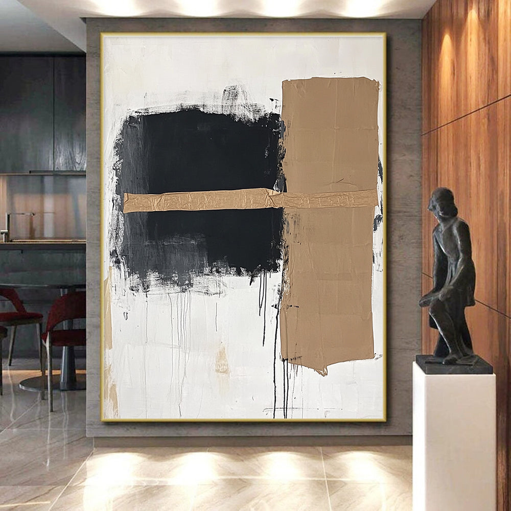 Mixed - Media Abstract Painting with Textural Contrast WINK821