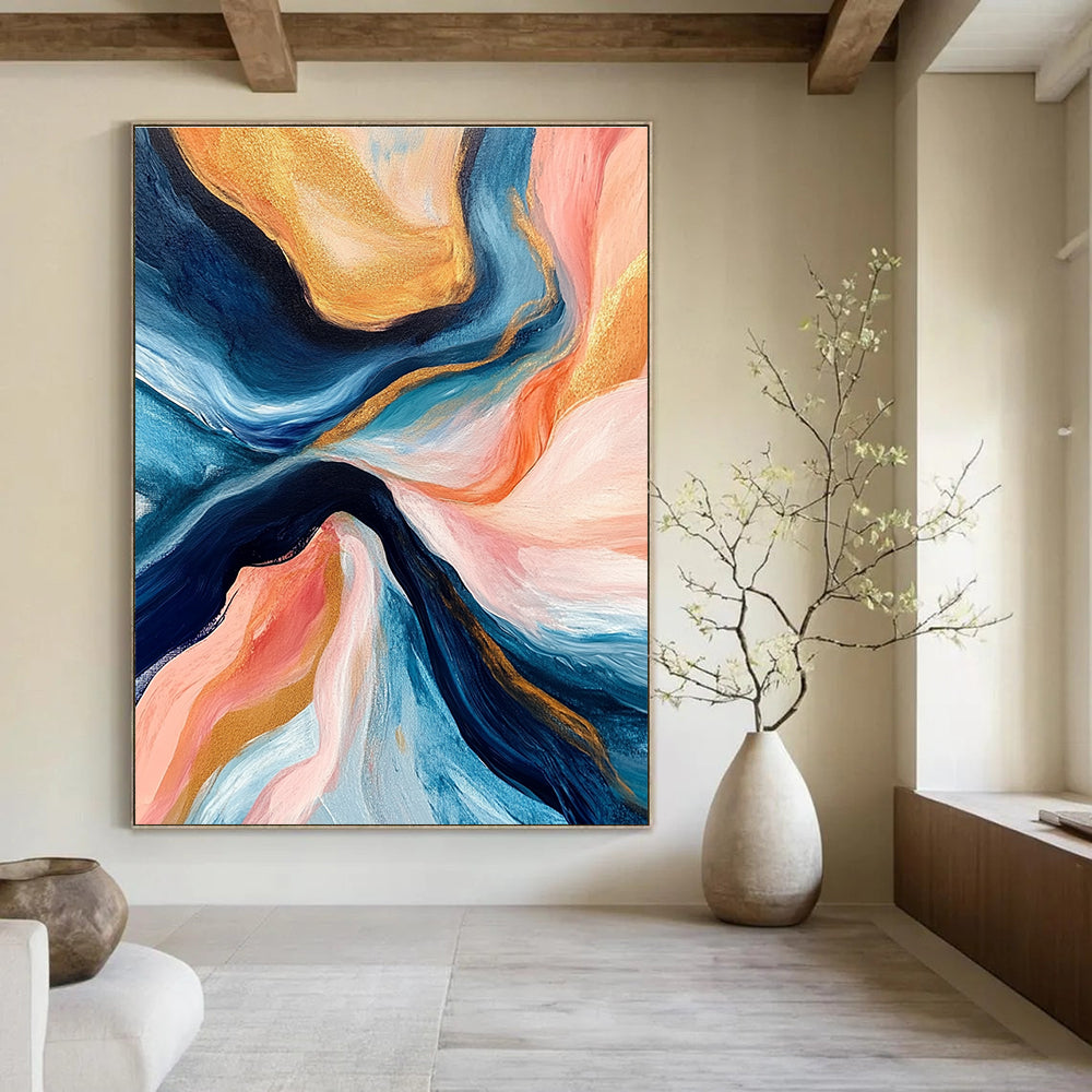 Colorful Flowing Abstract Painting for Art Deco - Styled Lounges GAB1125