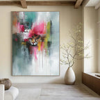 Colorful Cat Abstract - Expressive Feline Abstract Painting GAB0641