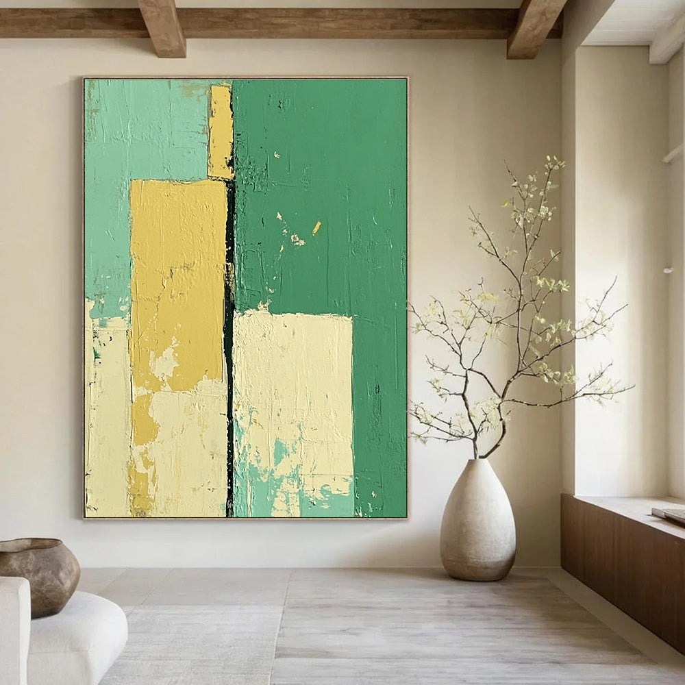 Geometric Color Blocks Abstract Painting of Playful Shapes GAB0139