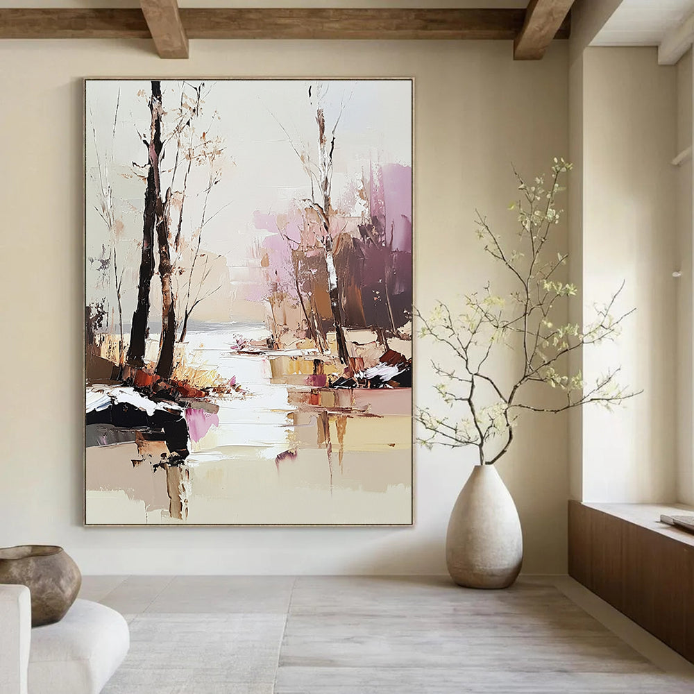 Winter River Landscape Abstract Painting for Nature - Loving Interiors GAB1441