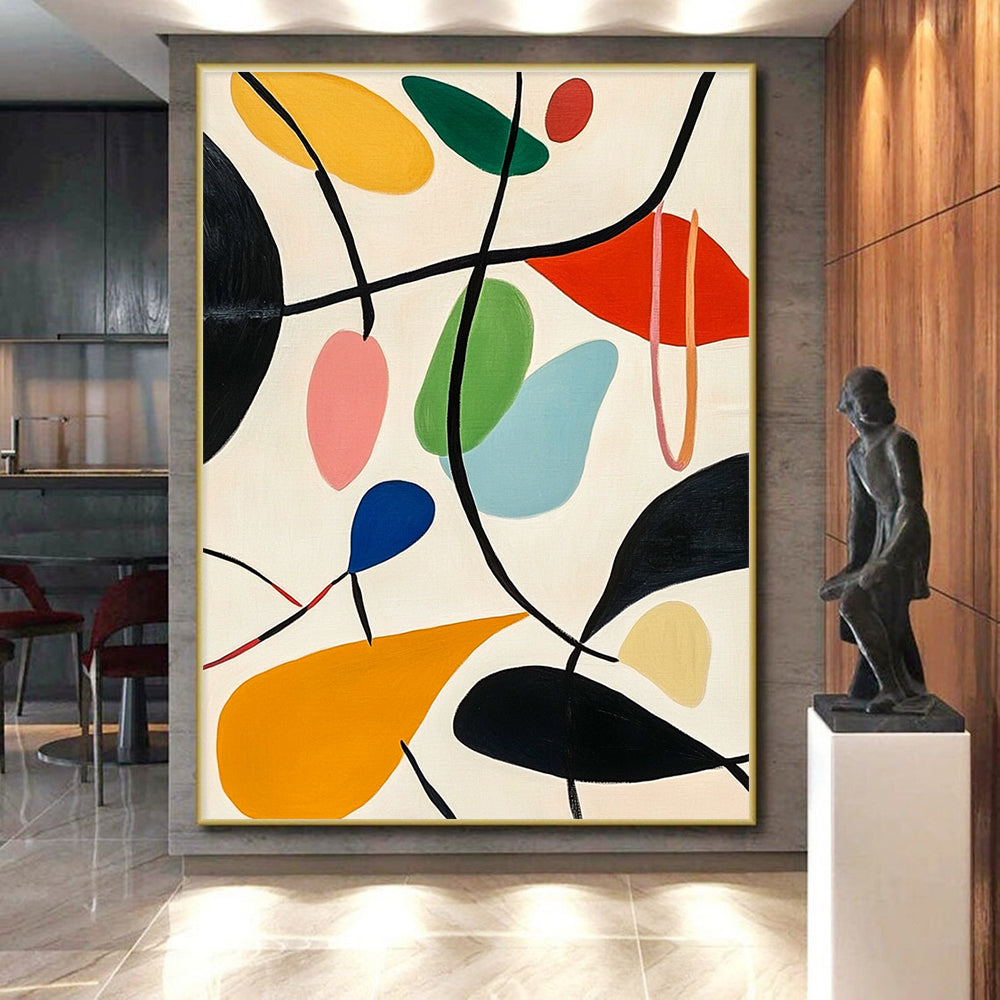 Colorful Organic Shapes Abstract Painting with Playful Vitality WINK092