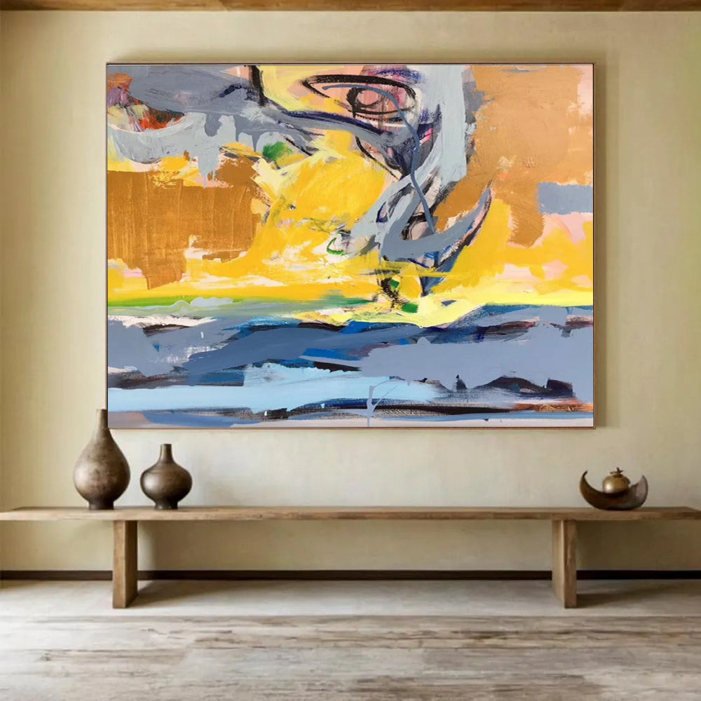 Colorful Abstract Energy Dynamic Painting for Lively Interiors YHT033