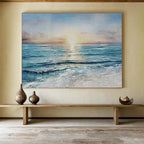 Sea Sunset Abstract Painting for Coastal Home Living Rooms YHT260