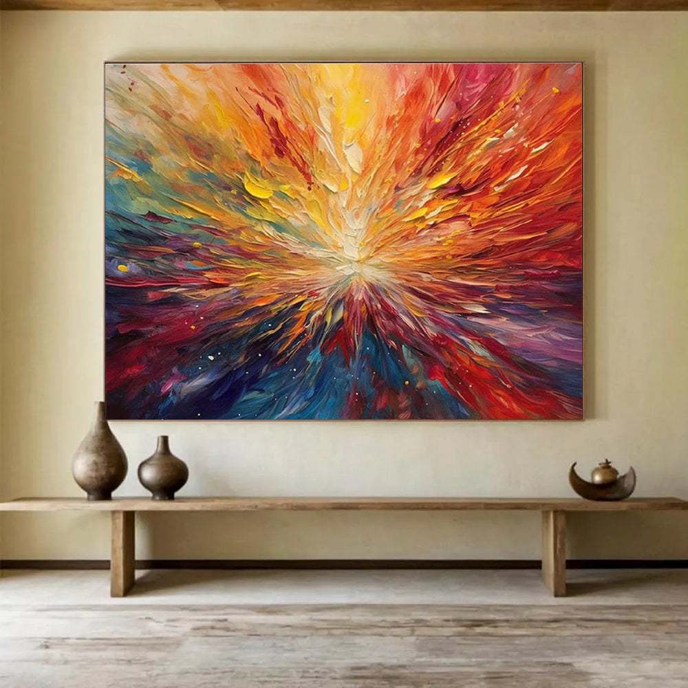 Beach Umbrella Joy Abstract Painting for Coastal Home Escapes YHT301