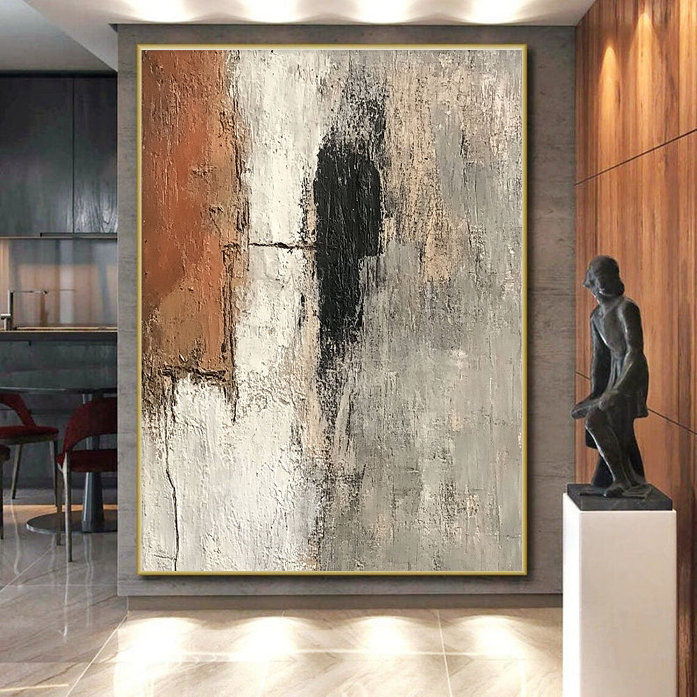 Neutral Textured Abstract Painting with Understated Complexity WINK586