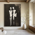 Black and White Figures Conceptual Abstract Painting GAB0296