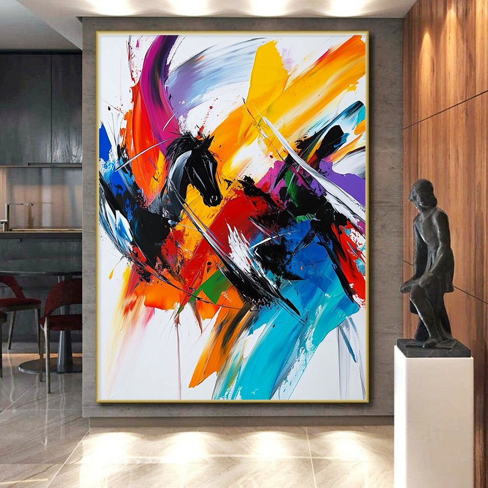 Splattered Colorful Abstract Painting with Playful Chaos WINK718