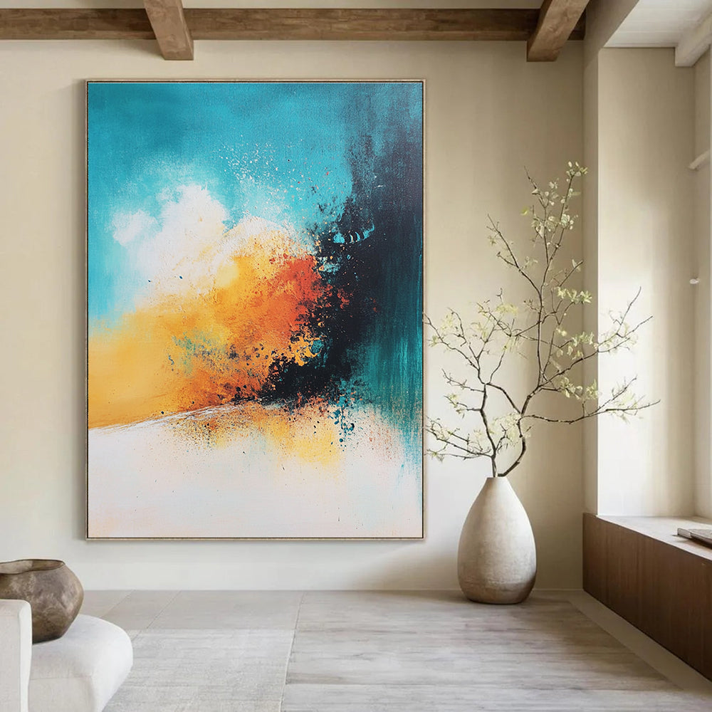 Colorful Abstract Burst Painting for Creative Workspaces GAB1116