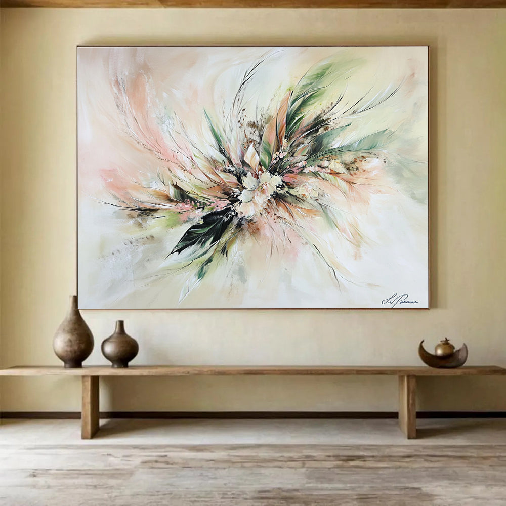 Delicate Floral Bouquet Art Capturing Romantic Essence with Gentle Brushstrokes Abstract Painting ABS146