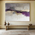 Purple and Gold Abstract Painting with Dramatic, Flowing Textures ABS474