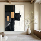 Geometric Face - Inspired Abstract Painting for Modern Art Galleries GAB0884