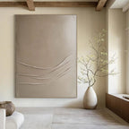 Beige Textured Abstract Painting for Minimalist Living Rooms GAB1032