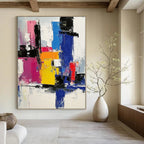 Vibrant Geometric Abstract Painting for Modern Office Lounges GAB0841